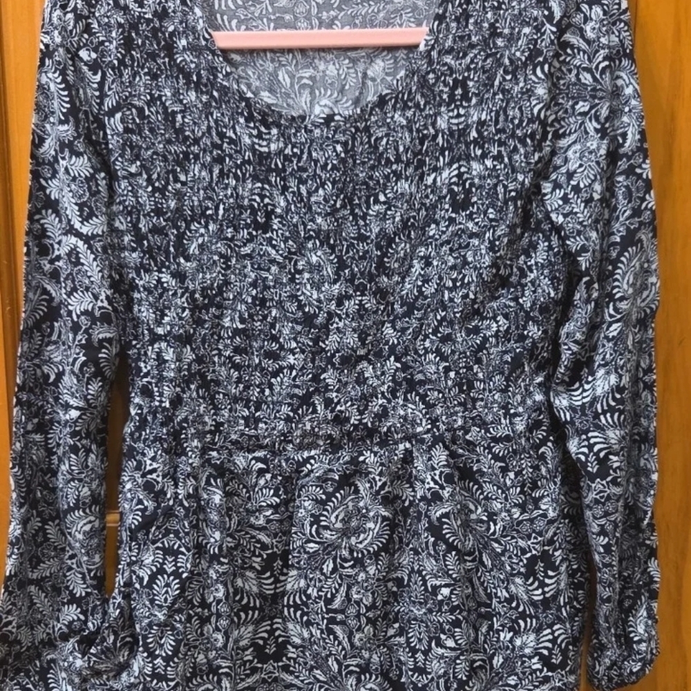 Maurices Black and White Patterned Blouse